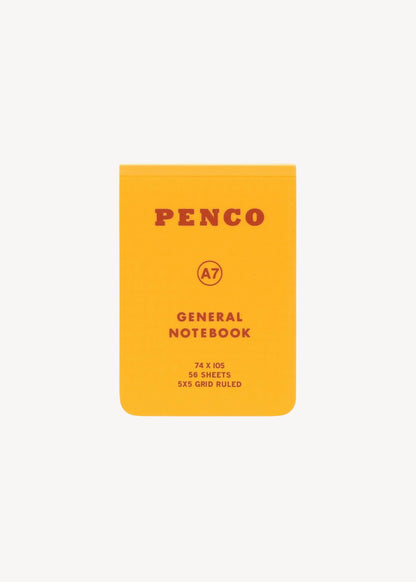 Yellow notebook with 'Penco' branding on a white background