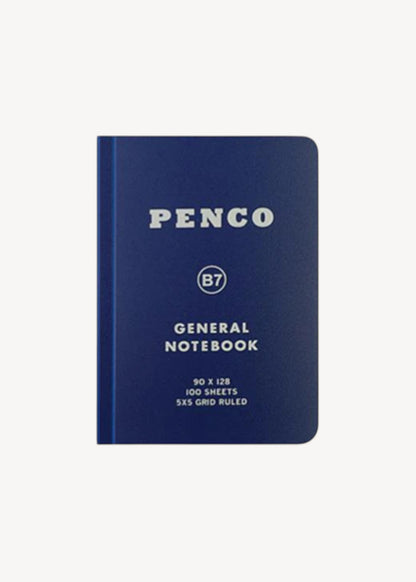 Blue notebook with 'Penco' branding on a white background