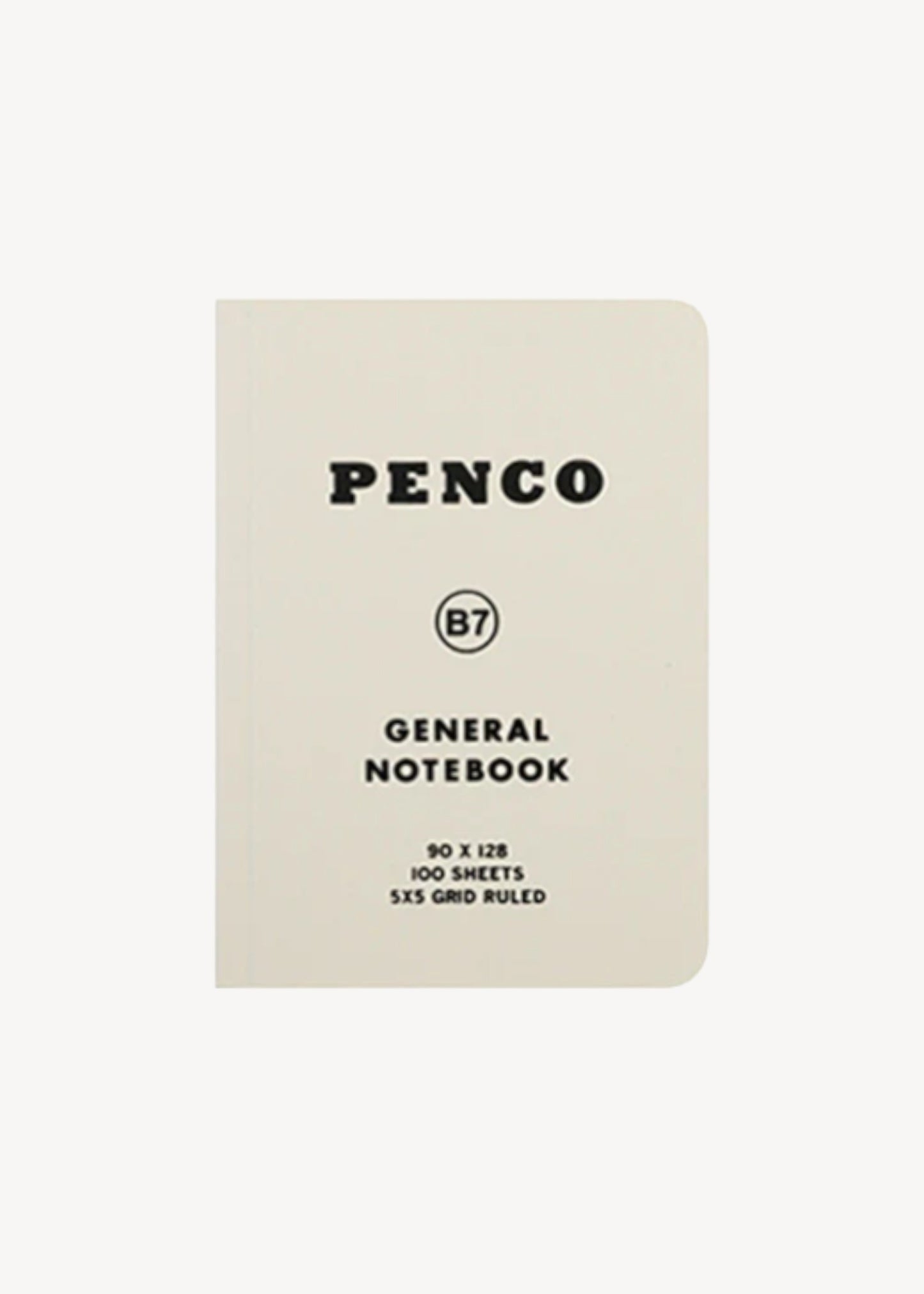 Penco general notebook with grid ruled on a white background
