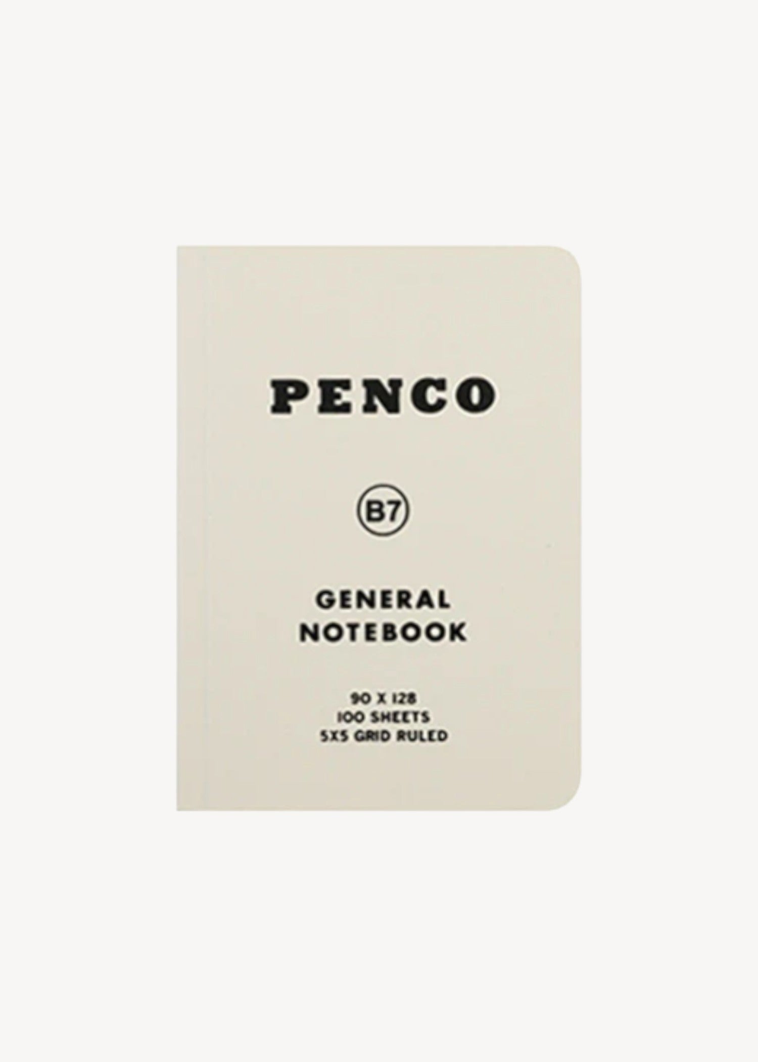 Penco general notebook with grid ruled on a white background
