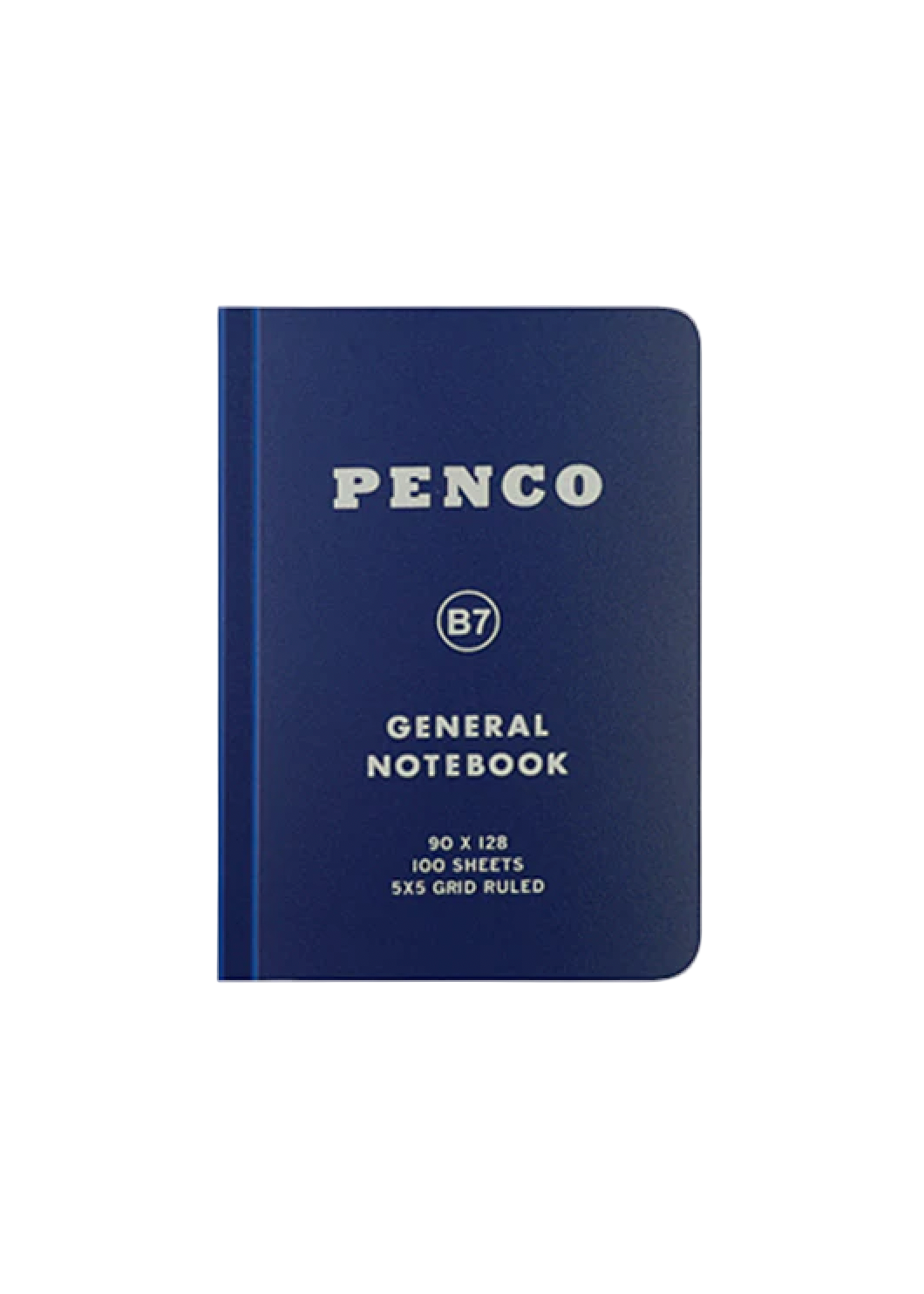 Blue notebook with 'Penco' branding on a white background
