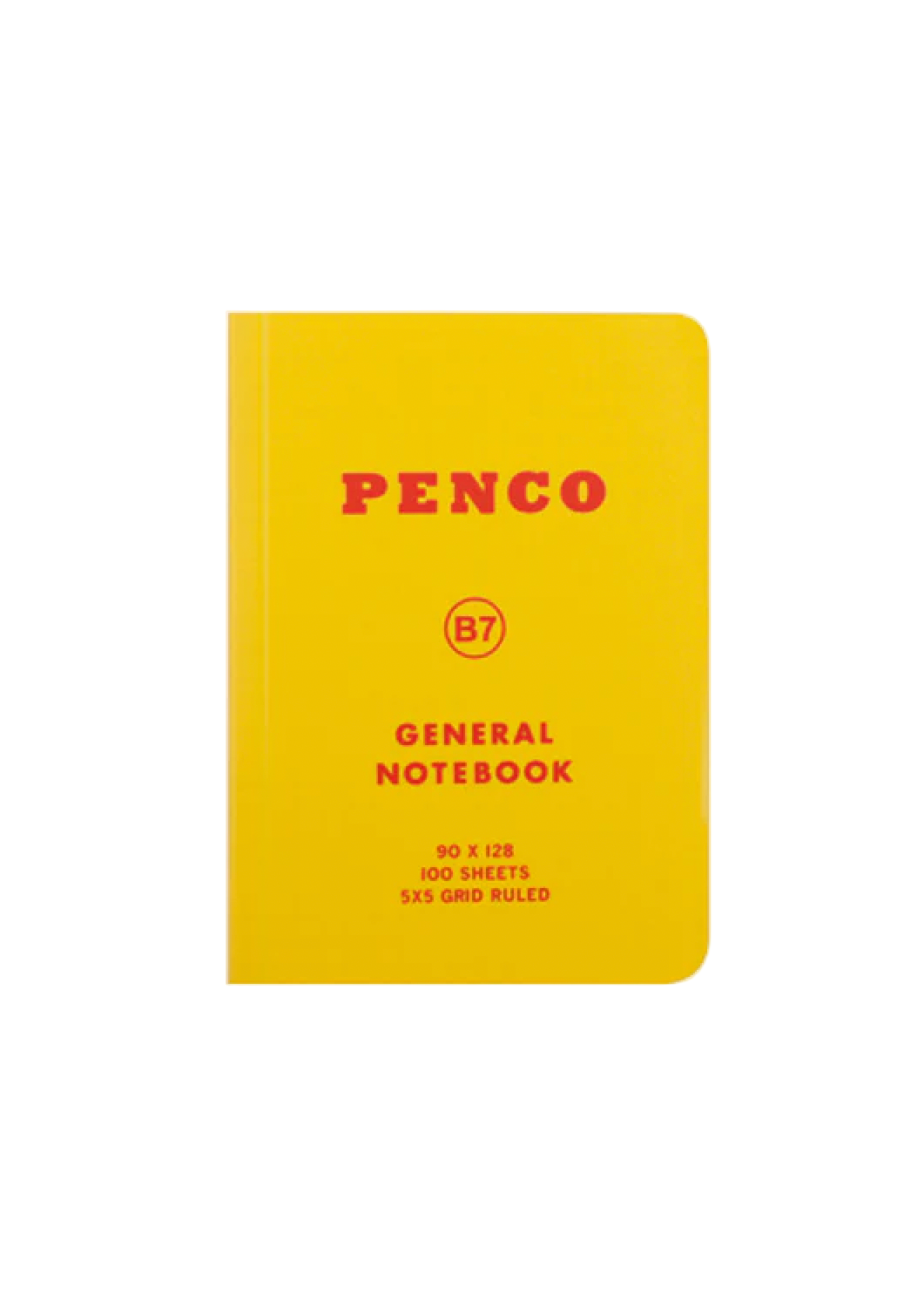 Yellow notebook with 'Penco' branding on a white background