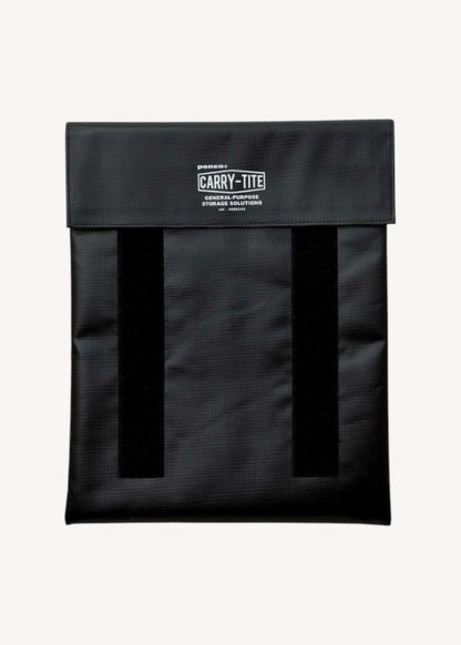 Black laptop case with 'CARRY-TITE' branding on a white background