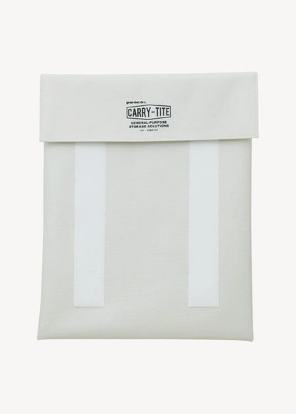 White laptop case with clear window on a white background