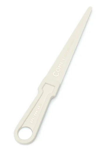 White plastic letter opener with 'Penco' branding on a white background