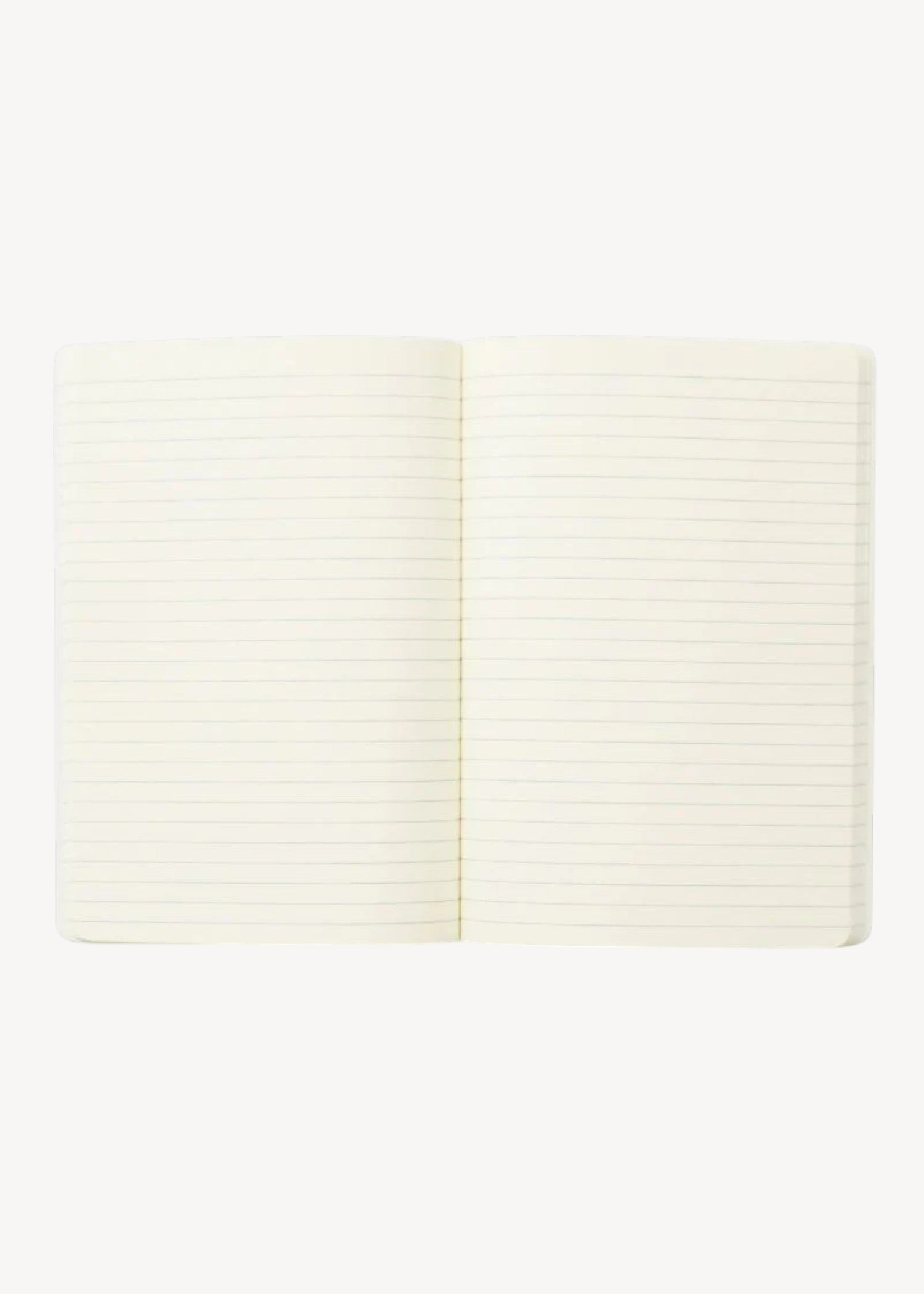 White lined notebook pages on a white background
