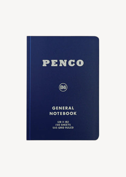 Blue notebook with 'Penco' branding on a white background
