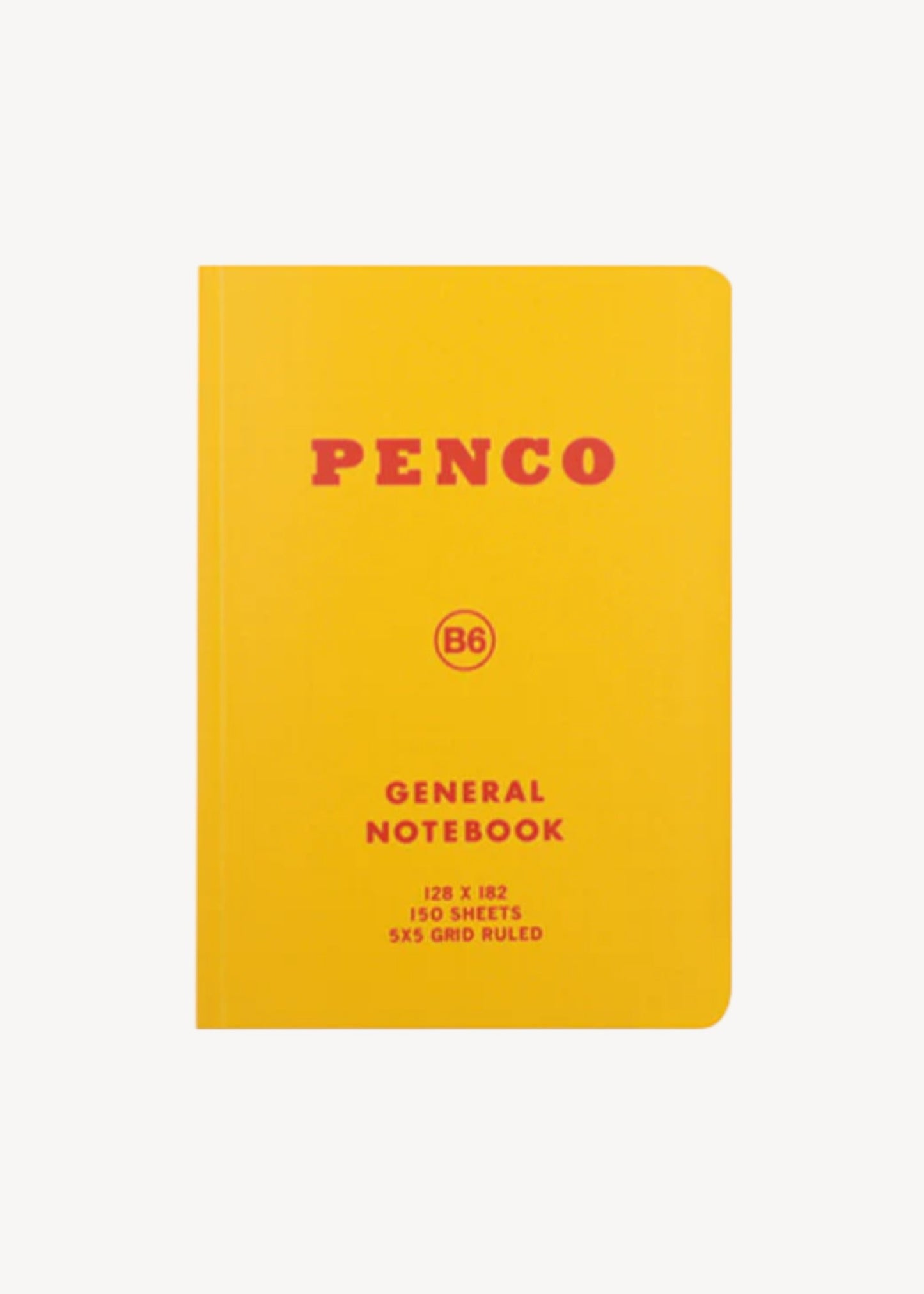 Yellow notebook with 'Penco' branding on a white background