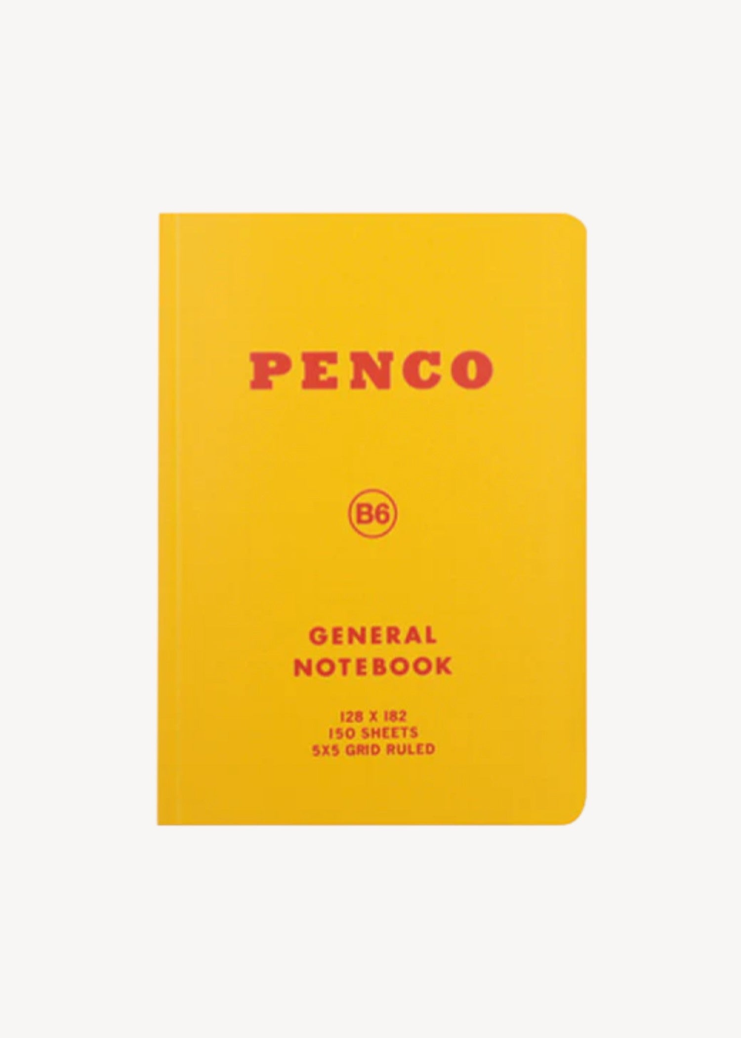 Yellow notebook with 'Penco' branding on a white background