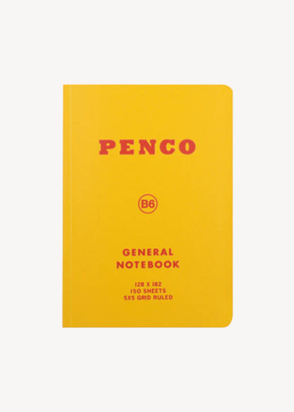Yellow notebook with 'Penco' branding on a white background