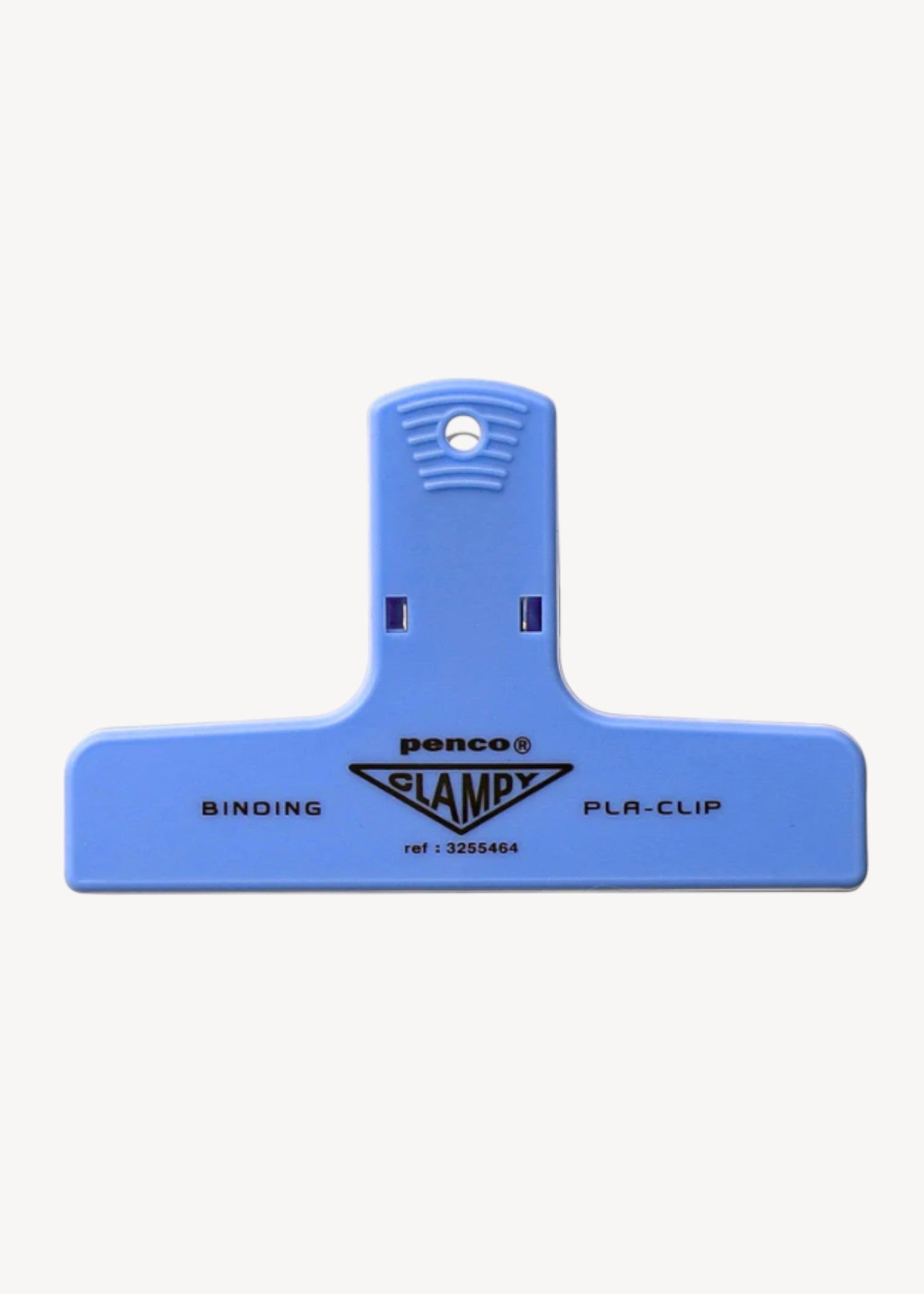 Blue binding clip with 'Penco' branding on a white background