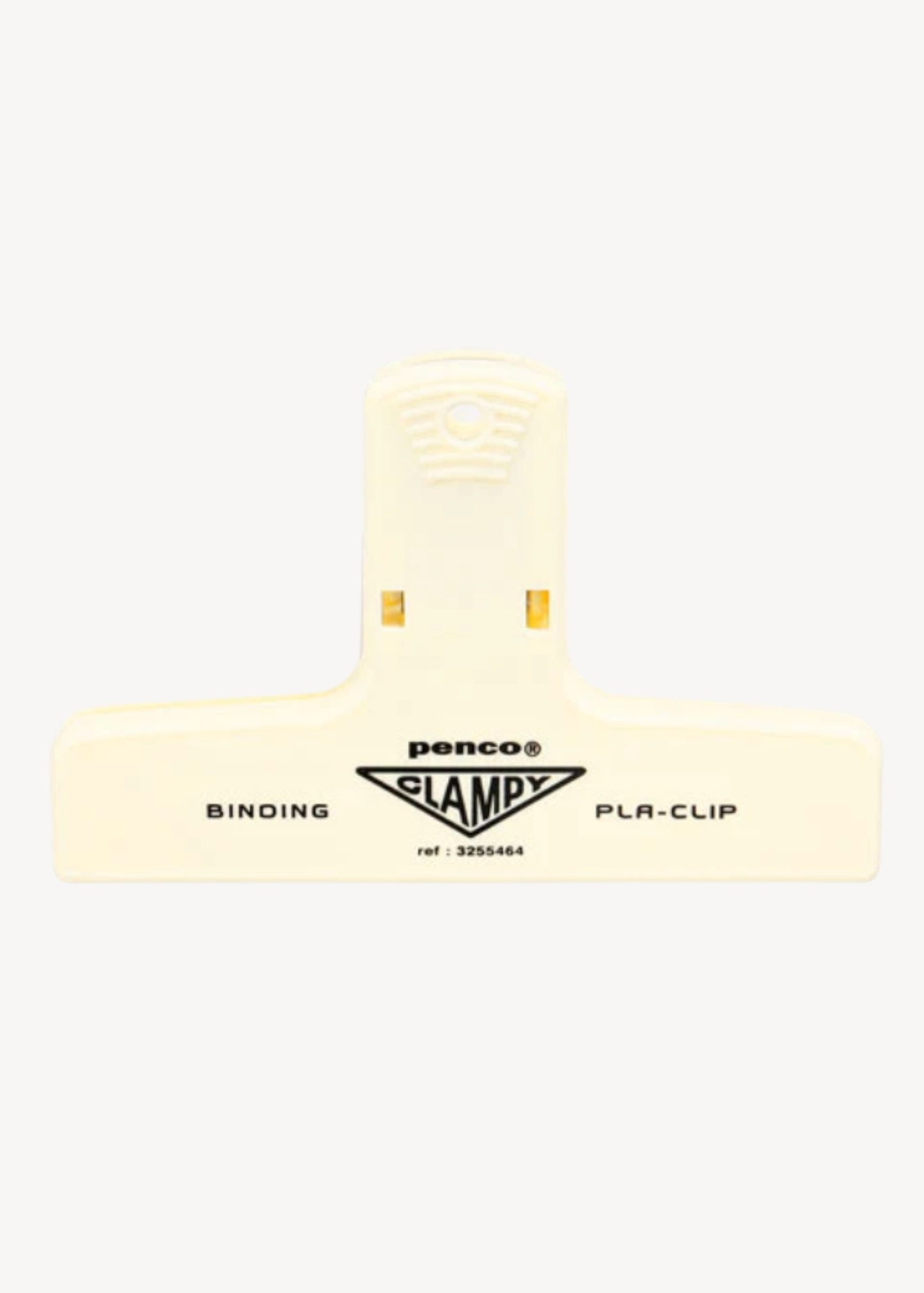 Off white plastic clip with 'Penco' branding on a white background