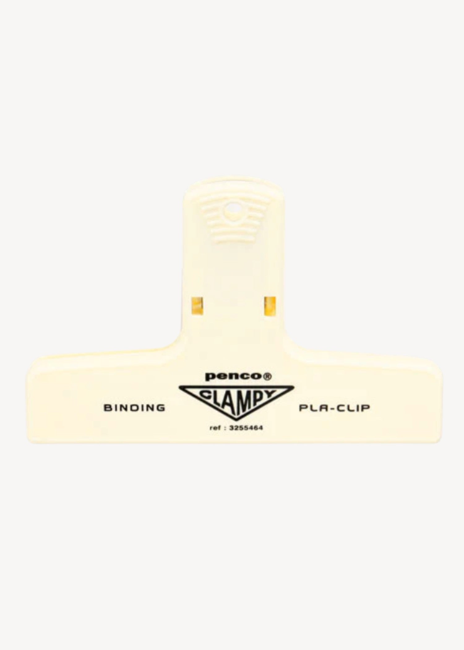 Off white plastic clip with 'Penco' branding on a white background
