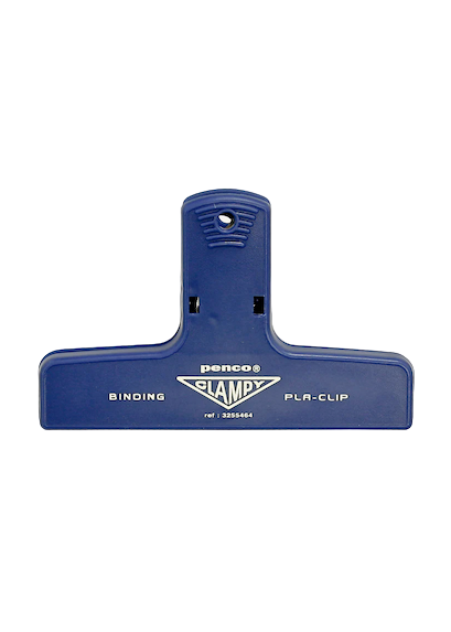 Navy blue plastic clip with Penco branding on a white background