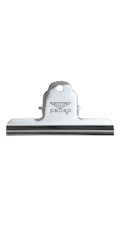 Metal squeegee with brand logo on a white background