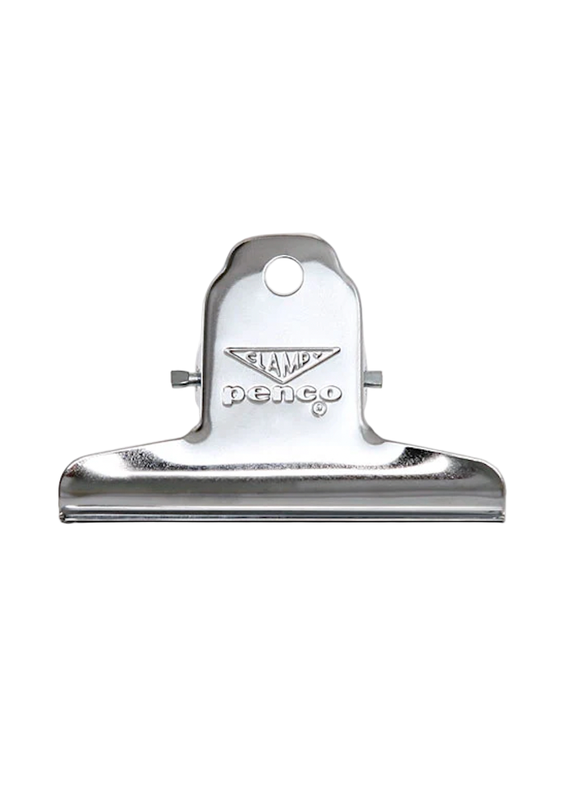 Metal clip with 'Penco' branding on a white background
