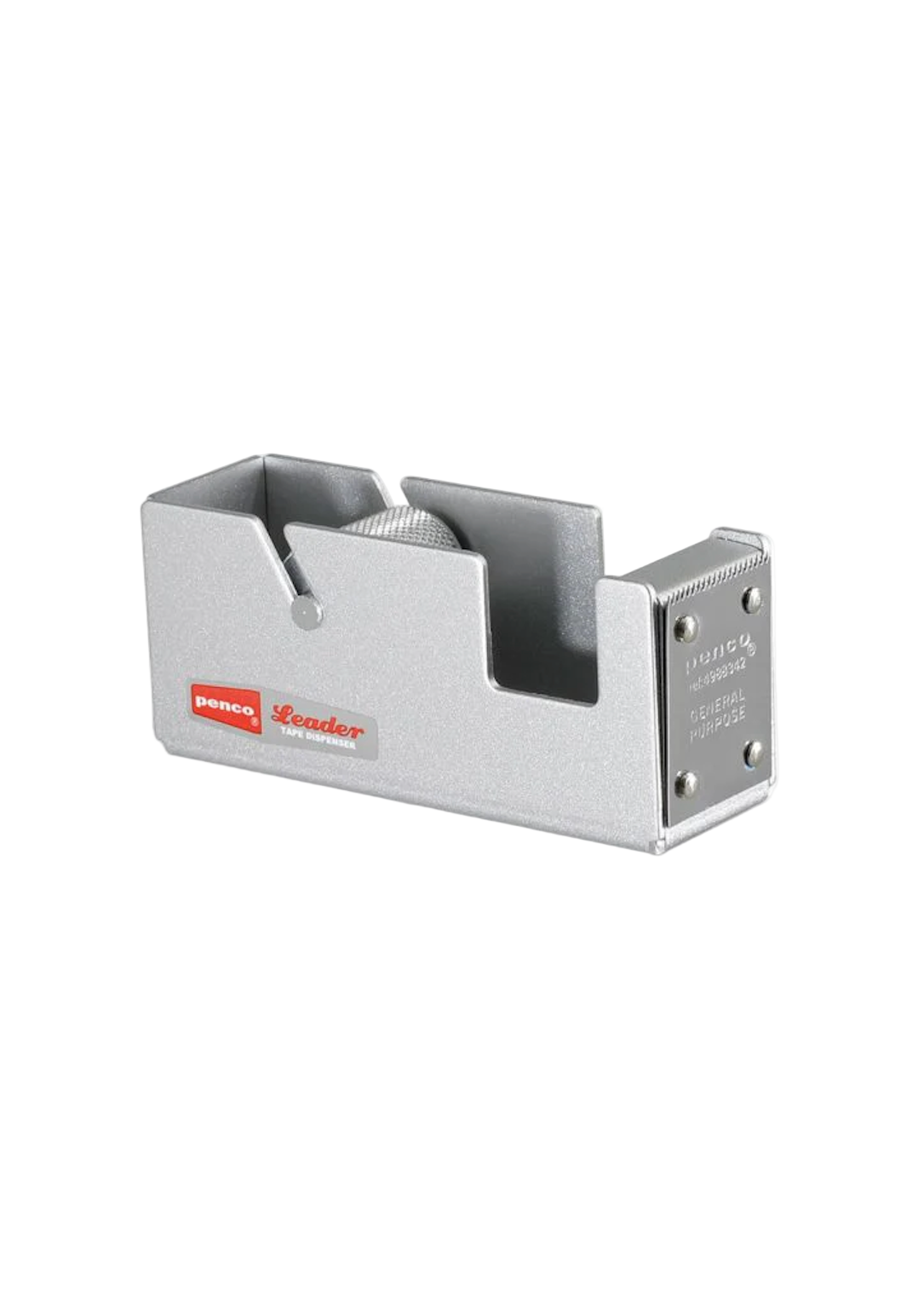 Metallic tool holder with a brand logo on a white background