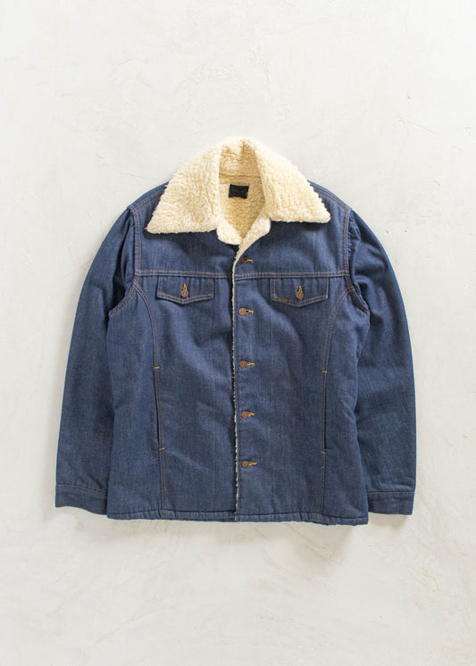 Vintage 1970s Sears Roebucks Sherpa Lined Denim Jacket Size M/L