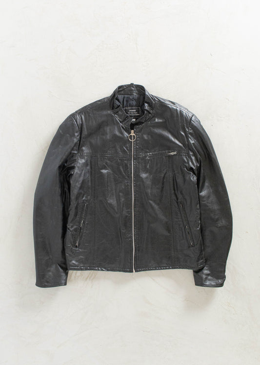 Vintage 1980s Sears Cafe Racer Leather Jacket Size M/L