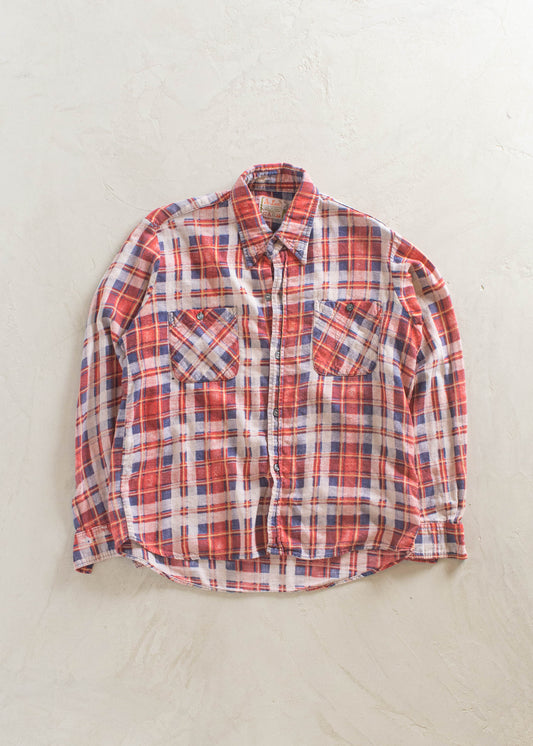 1980s Cotton Flannel Button Up Shirt Size 2XS/XS