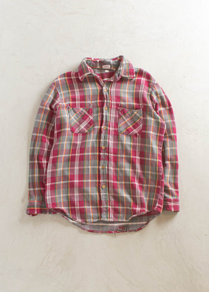 1970s JC Penney Big Mac Cotton Flannel Button Up Shirt Size L/XL