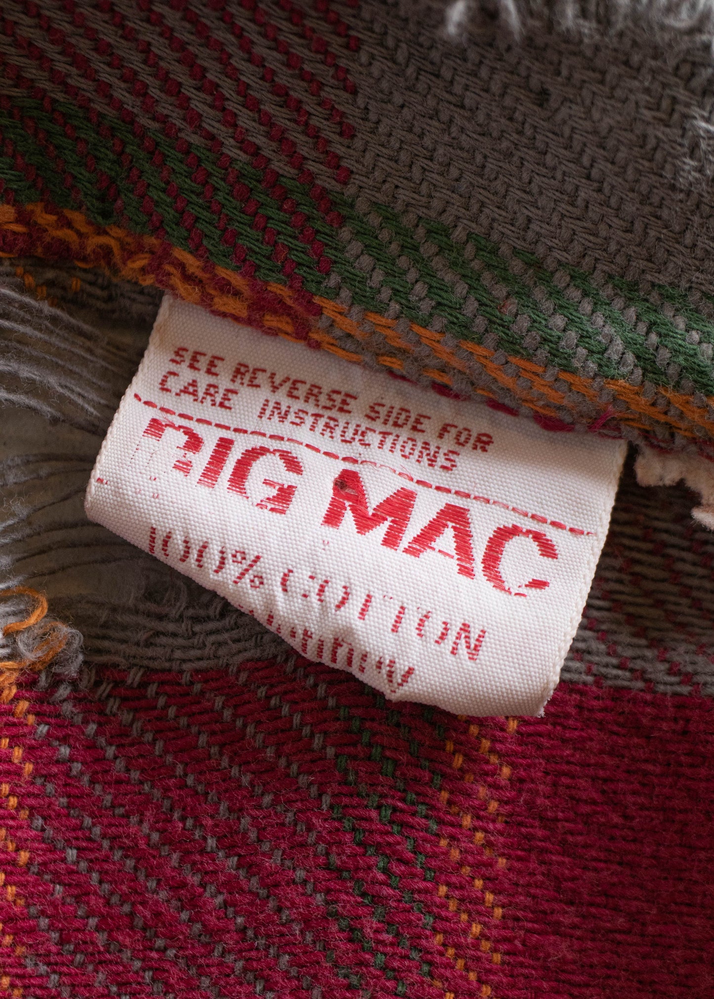 1970s JC Penney Big Mac Cotton Flannel Button Up Shirt Size L/XL