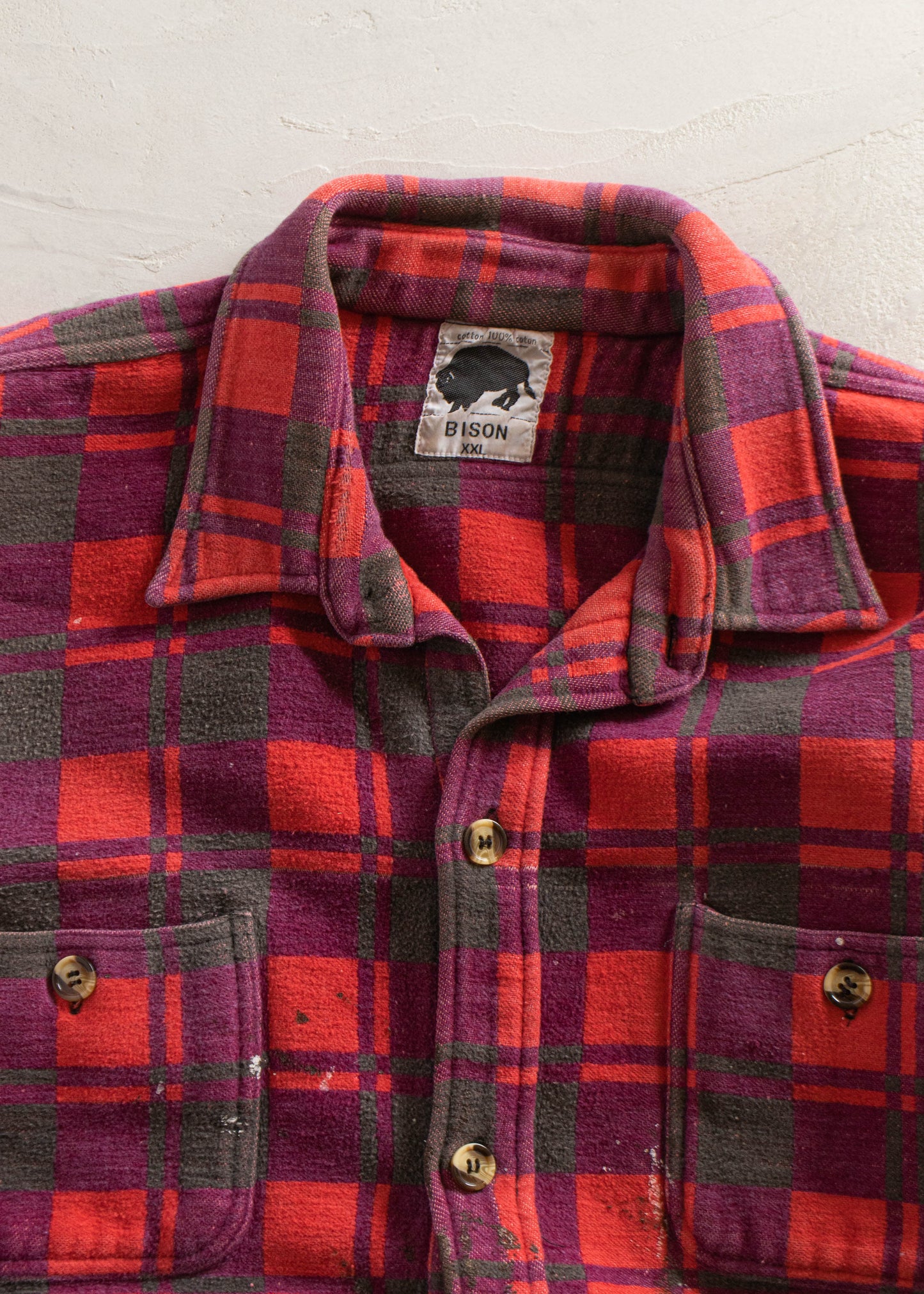 1980s Bison Flannel Button Up Shirt Size M/L