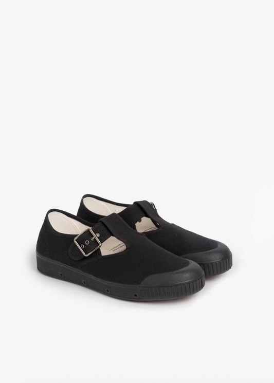 Spring Court Unisex J2 Mary Janes Canvas - Black