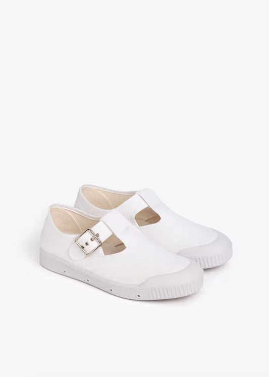Spring Court Unisex J2 Mary Janes Canvas - White