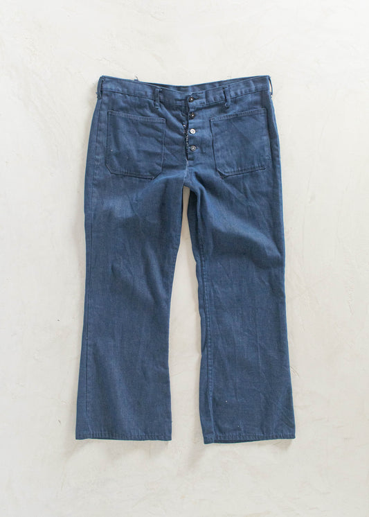 Vintage 1980s Denim Sailor Pants Size Women's 33 / Men's 36
