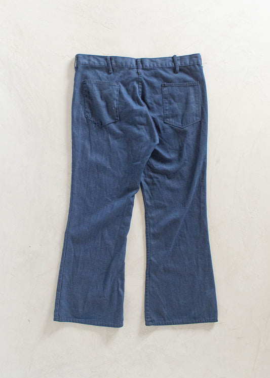 Vintage 1980s Denim Sailor Pants Size Women's 33 Men's 36
