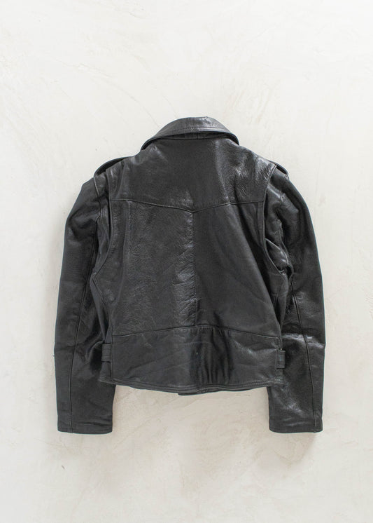 Vintage 1980s Motorcycle Leather Jacket Size S/M