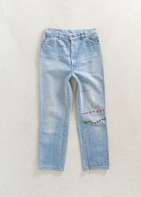 Vintage 1970s GWG Lightwash Embroidered Jeans Size Women's 26 / Men's 30