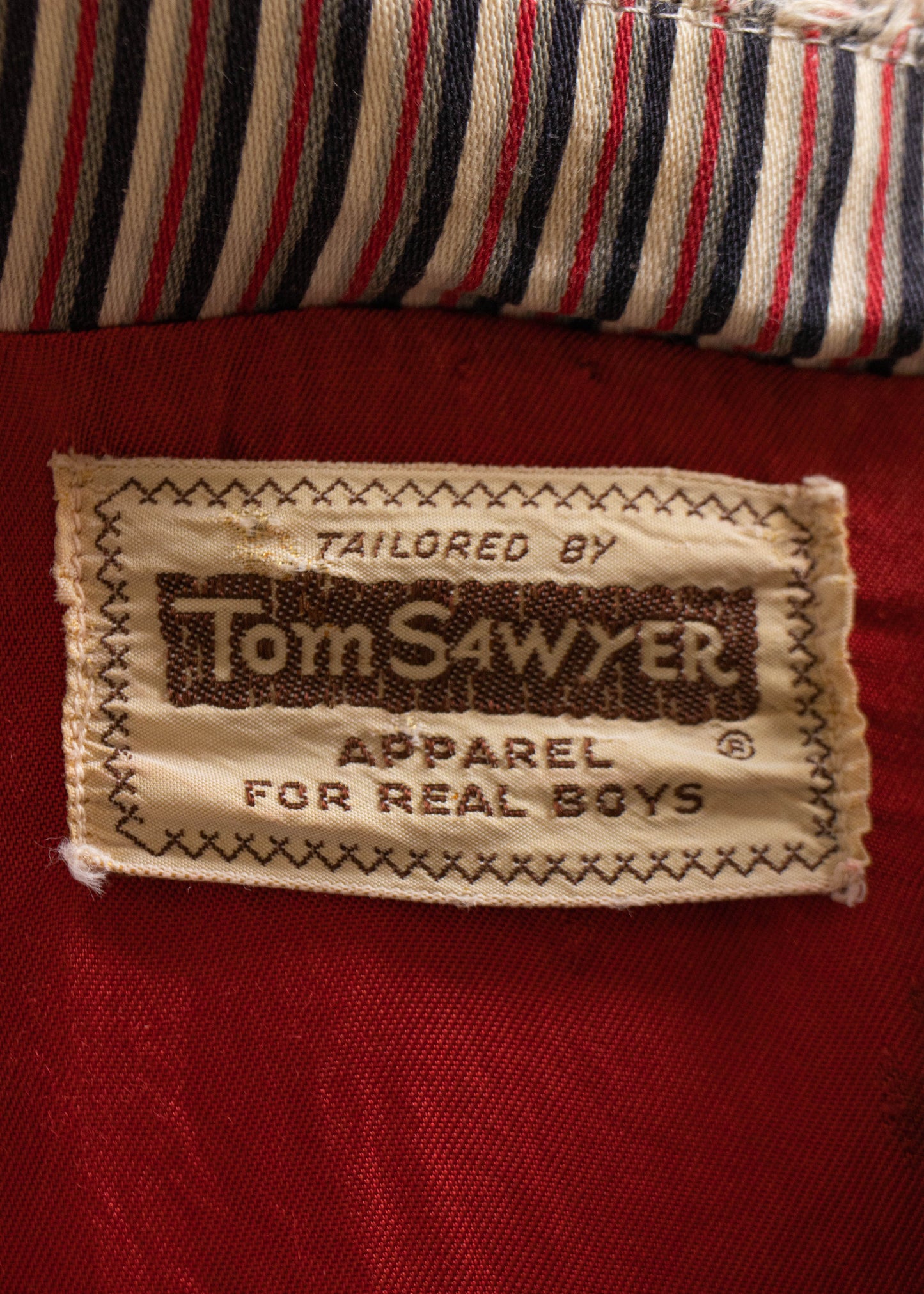 1940s Tom Sawyer Striped Pattern Zip Up Light Jacket Size 2XS/XS