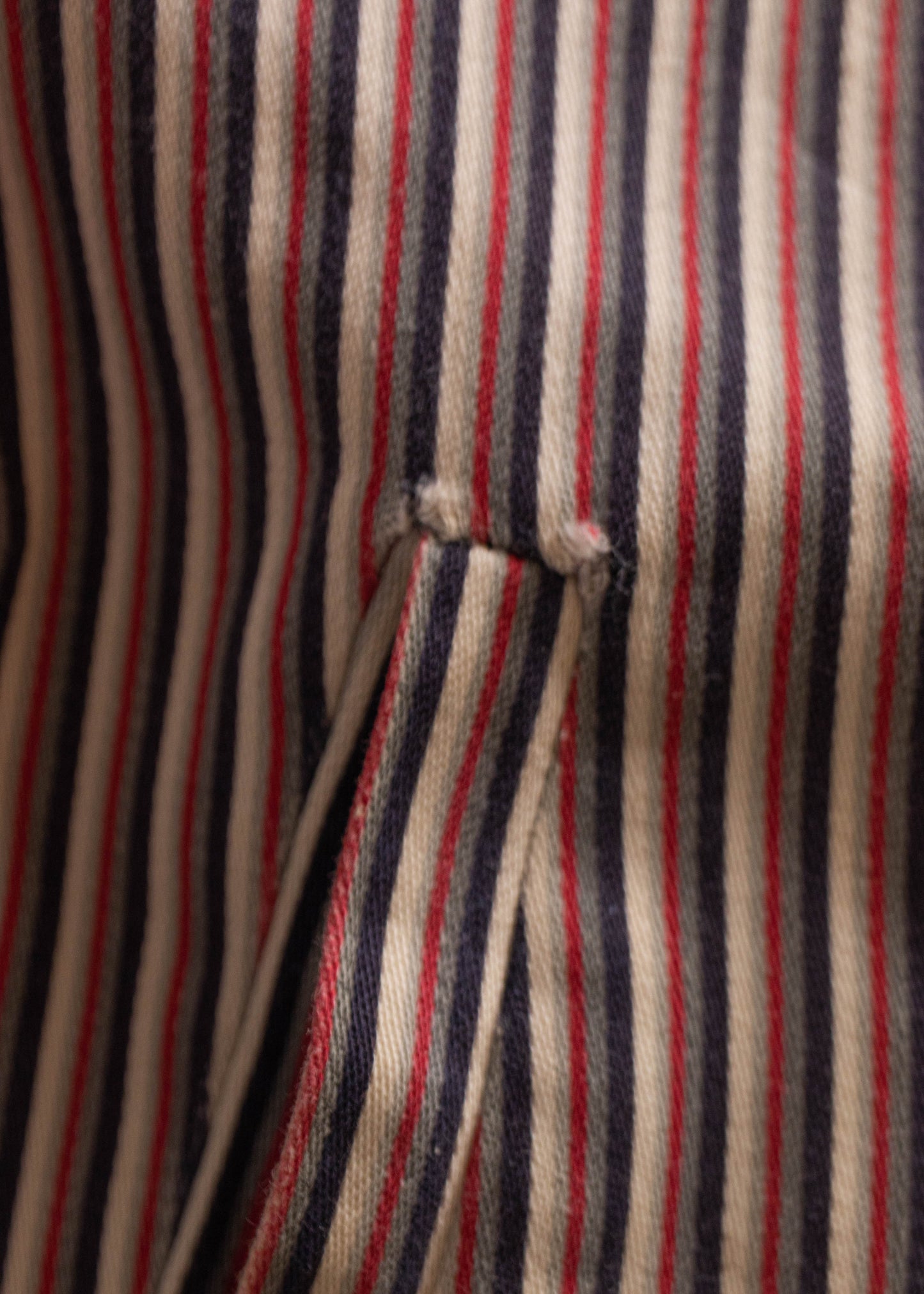 1940s Tom Sawyer Striped Pattern Zip Up Light Jacket Size 2XS/XS