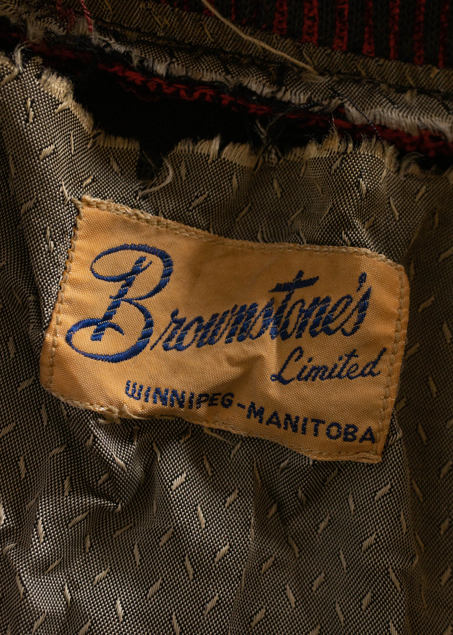 1940s Brownstone's Ltd Striped Pattern Bomber Jacket Size XS/S