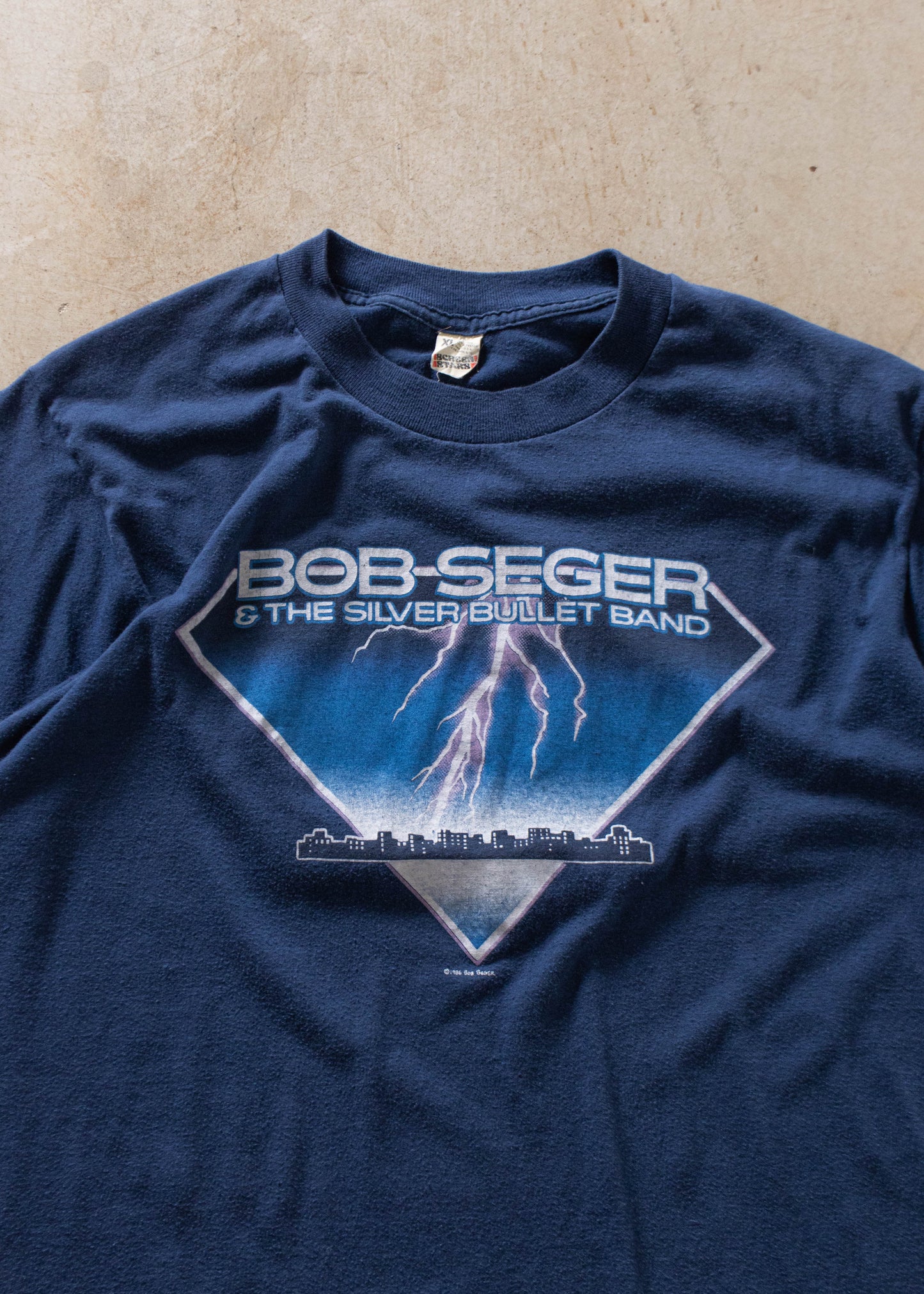 1986 Bob Seger And The Silver Bullet Band Rock'N'Roll Never Forgets T-Shirt Size M/L