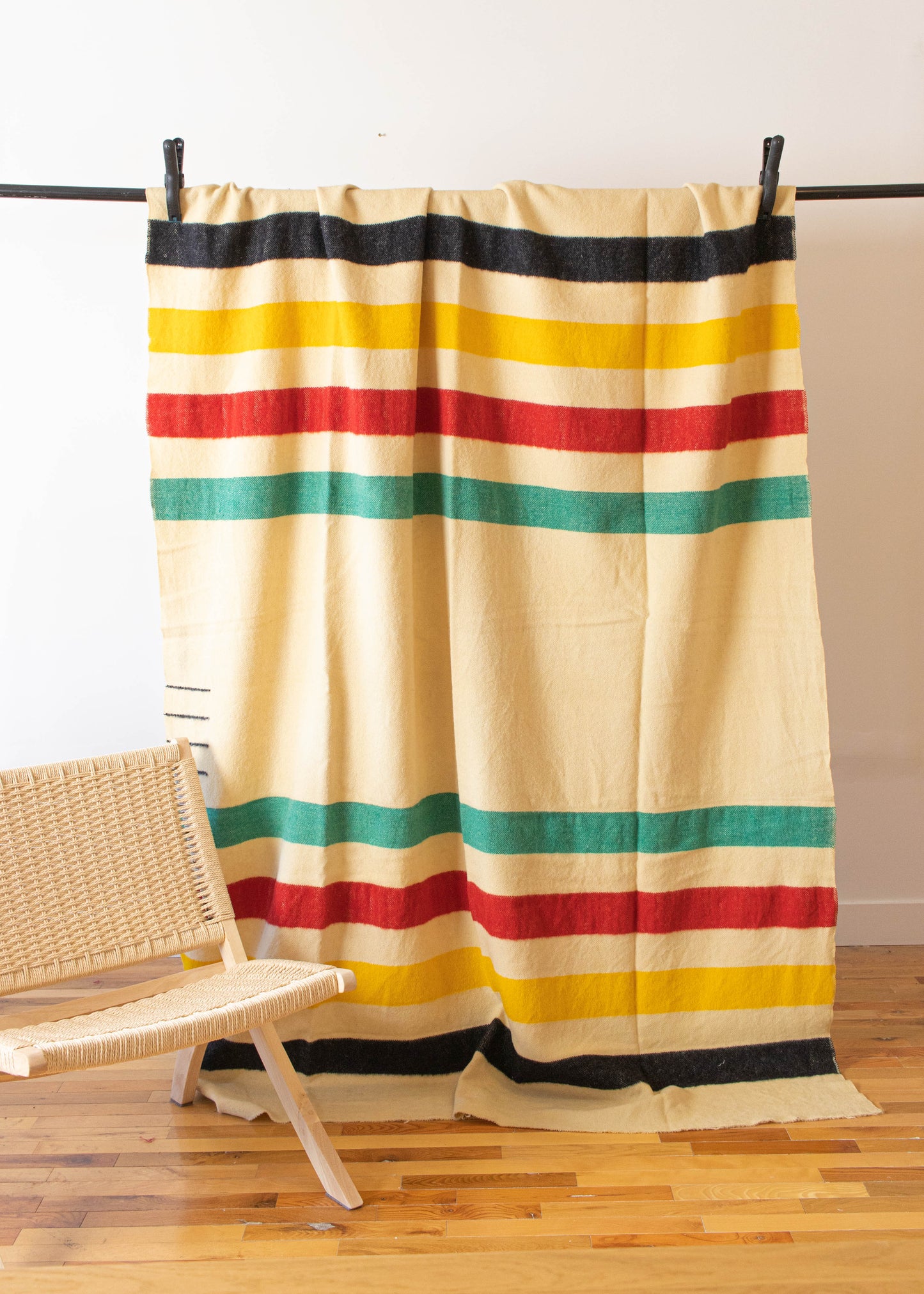 1960s Hudson's Bay 4 Point Wool Blanket Double Size
