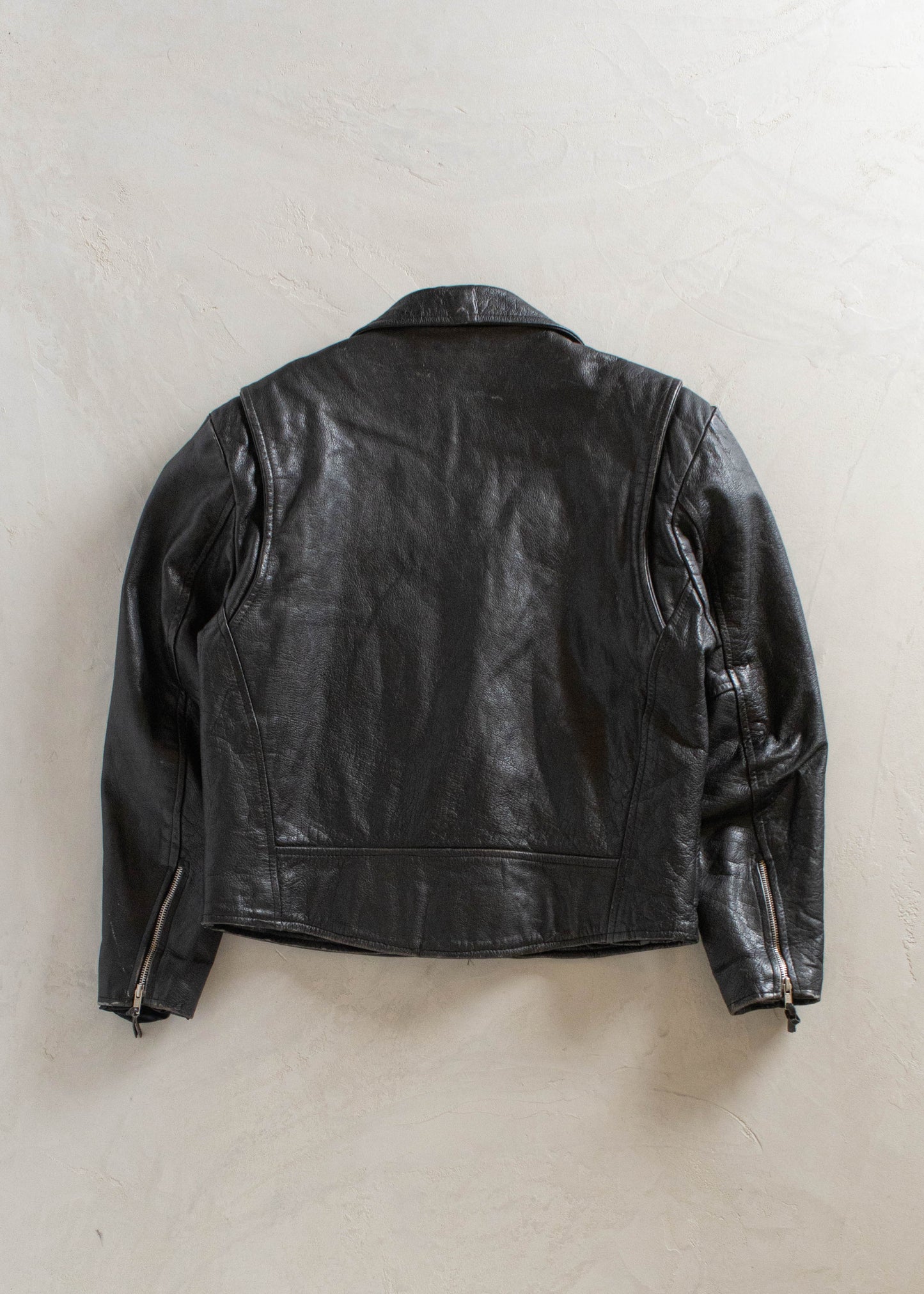 1980s Wilsons Motorcycle Leather Jacket Size M/L