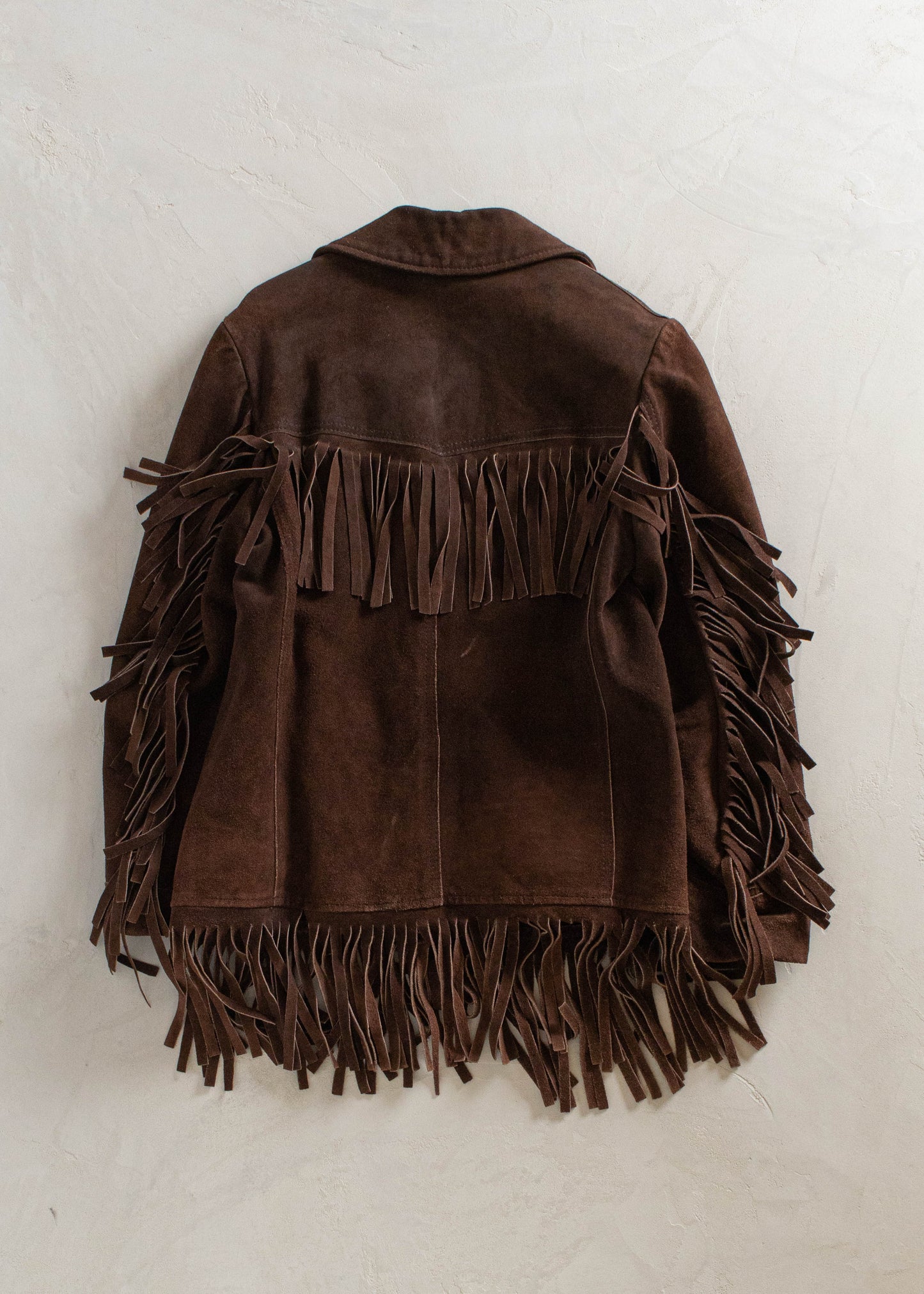 1970s Sears Fringe Suede Button Up Jacket Size XS/S