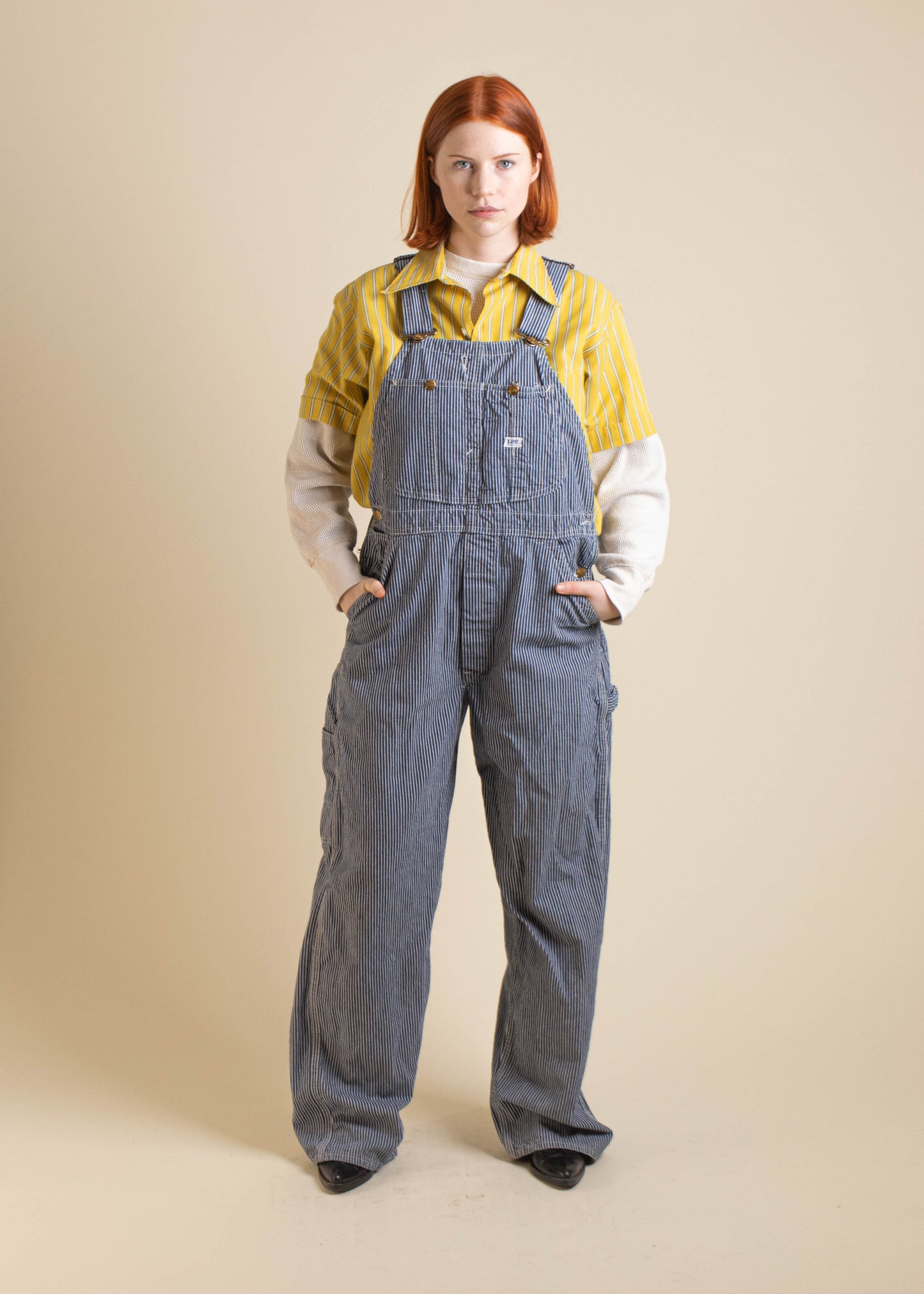 1960s Lee Hickory Stripe Pattern Overalls Size XS/S