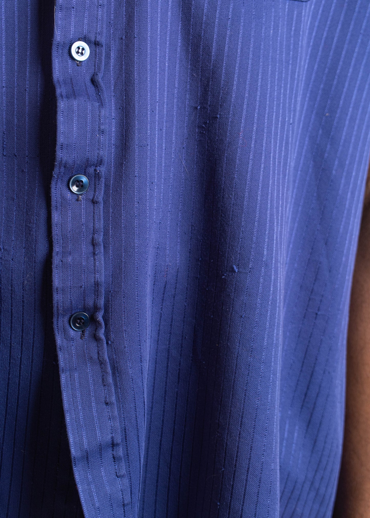 1980s Blair Stripe Pattern Short Sleeve Button Up Shirt Size M/L