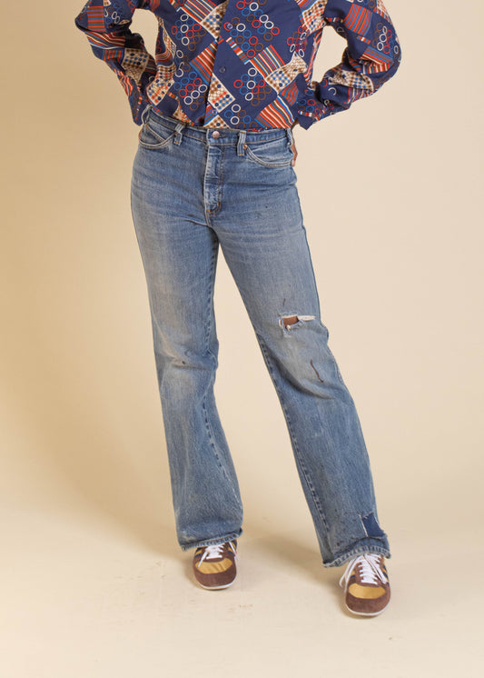 1970s GWG Midwash Flare Jeans Size Women's 28 Men's 31