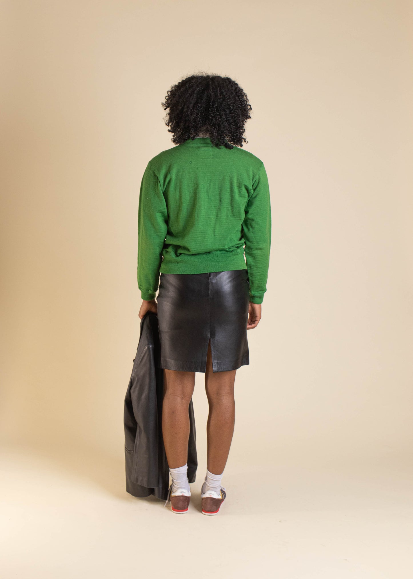 1990s Leather Midi Skirt Size Women's 25 Men's 28
