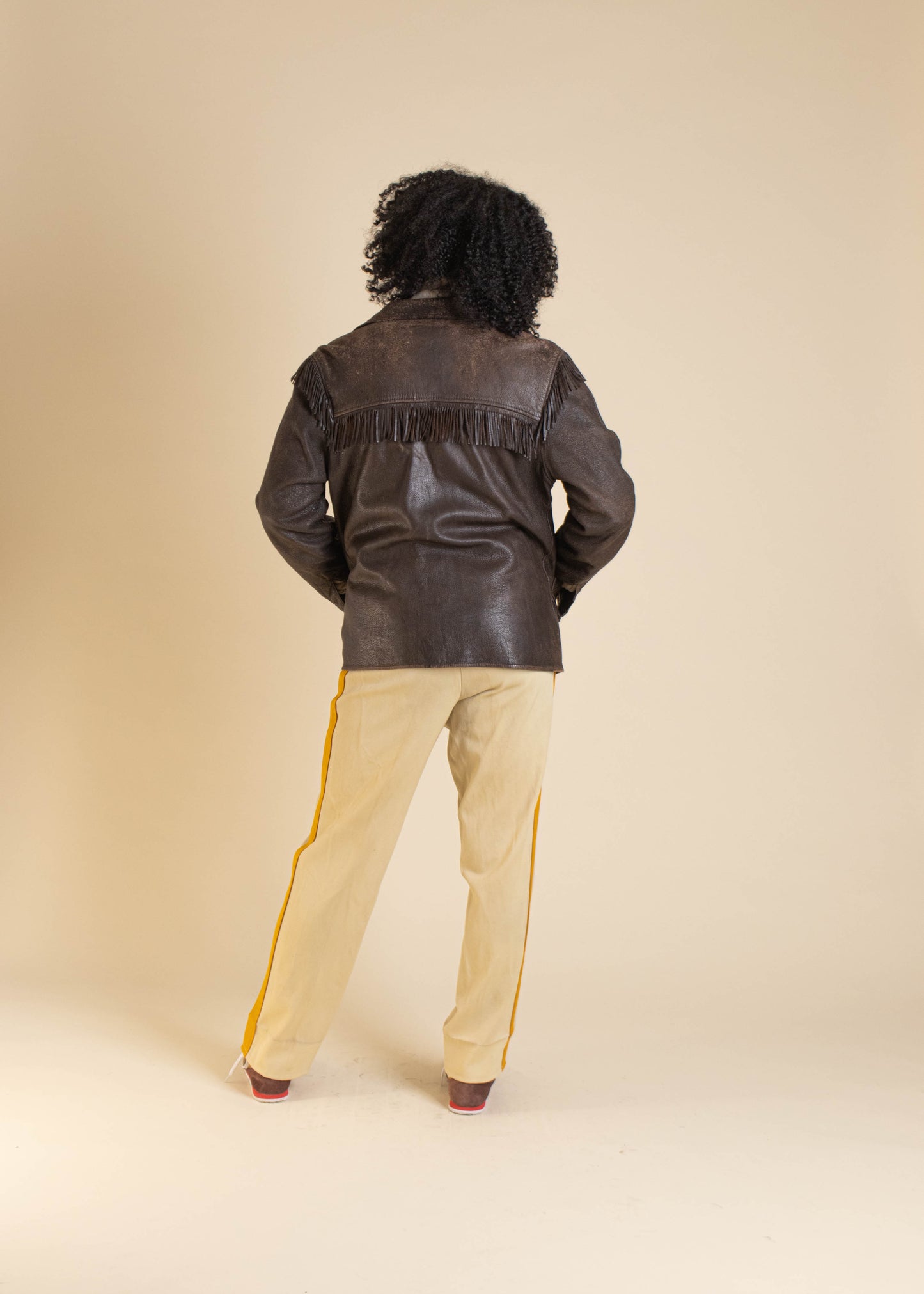 1970s W.B Place & Co Fringe Leather Jacket Size XS/S