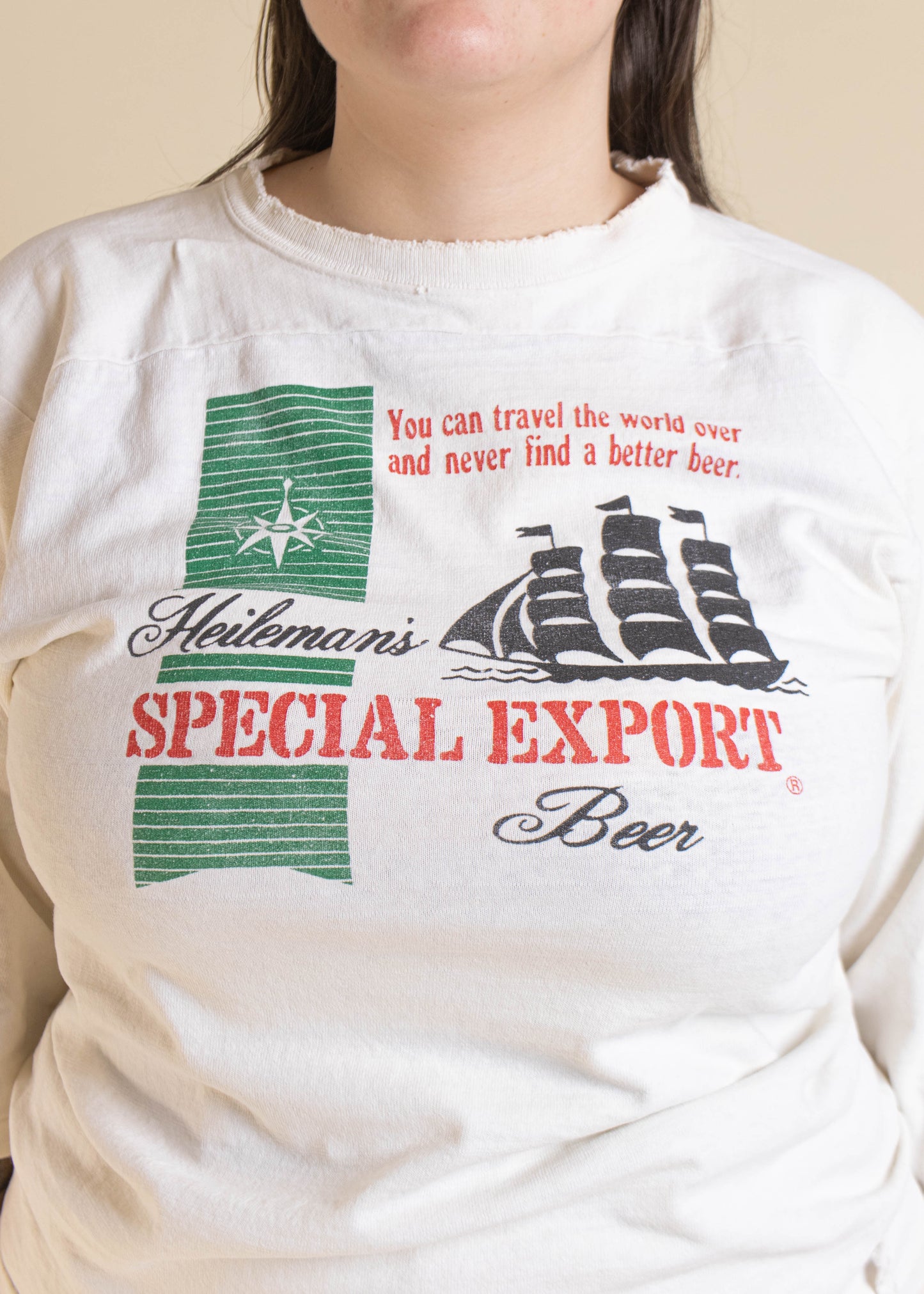 1980s Heileman's Special Export Beer 3/4 Sleeve T-Shirt Size M/L