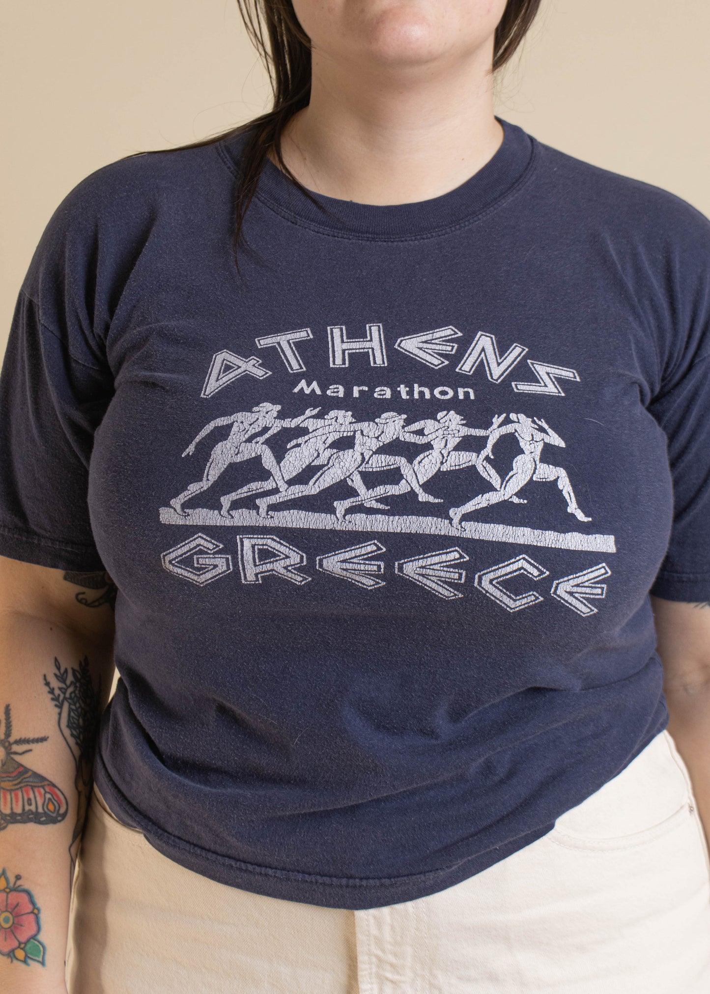 1980s Athens Marathon Souvenir T-Shirt Size M/L
