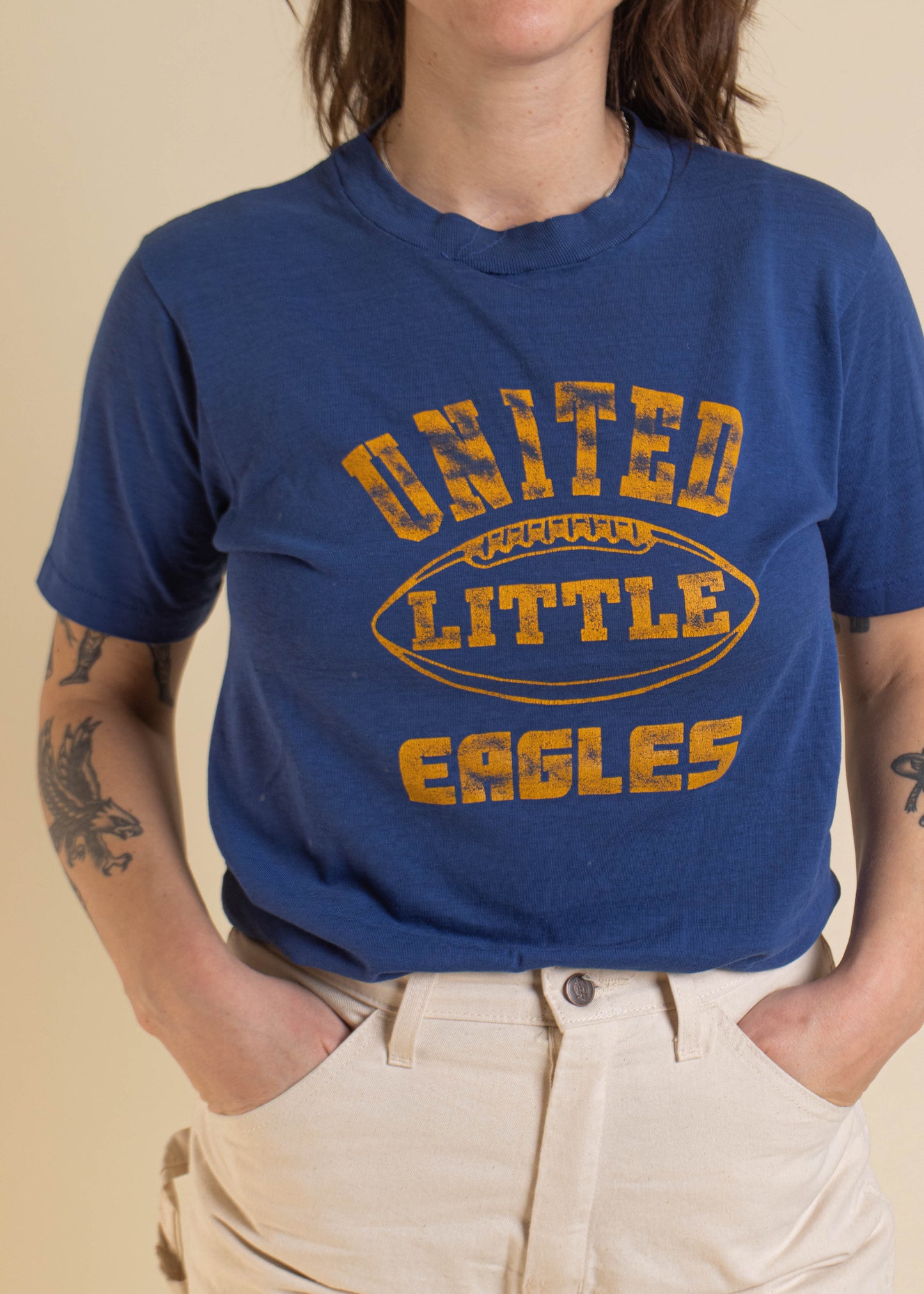 1970s United Little Eagles Football T-Shirt Size S/M