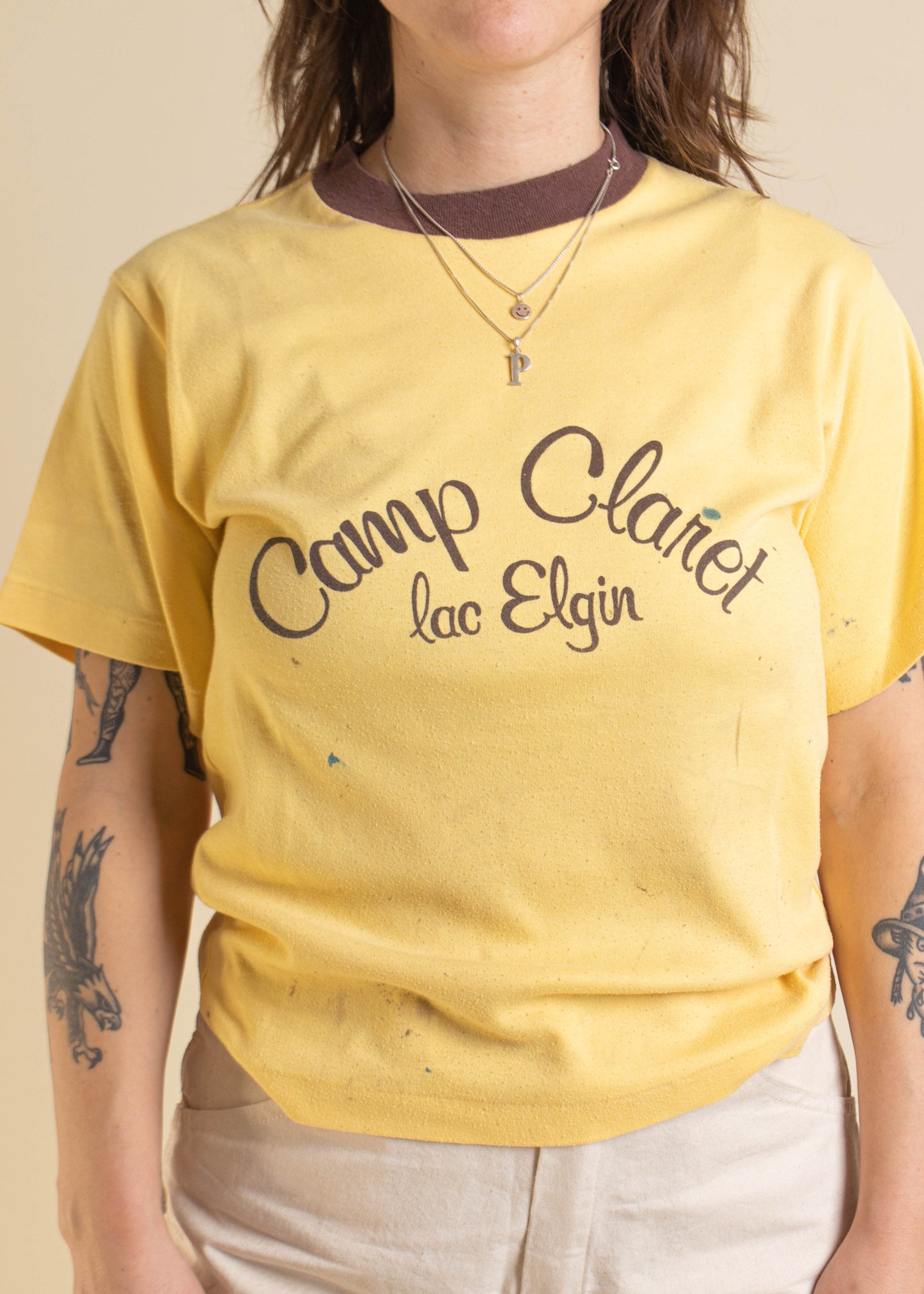 1980s Camp Claret Lac Elgin Souvenir T-Shirt Size S/M