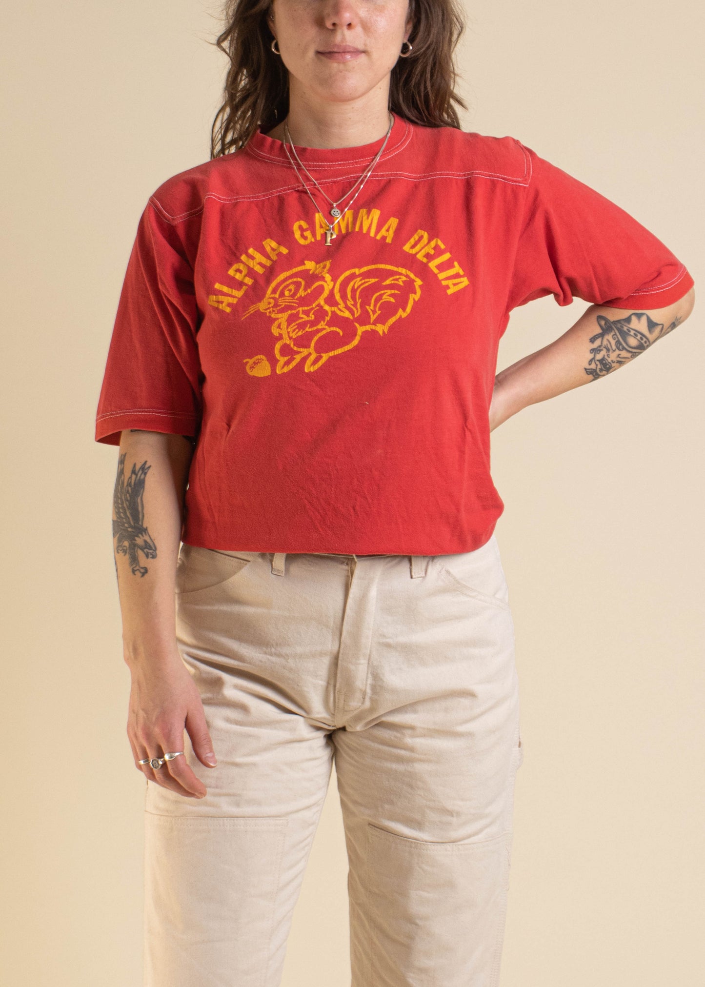 1980s FSSC Alpha Gamma Delta Souvenir T-Shirt Size S/M